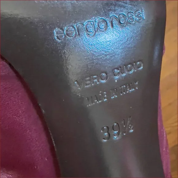 Sergio Rossi Deep Cherry Red Ruby Burgundy Boots IT 39.5 - Picture 6 of 6